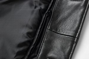 Veste en cuir pour homme de créateur, style punk, col montant, pour jeunes hommes, vente en gros - Product Image 4