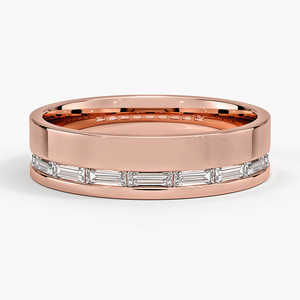 Anillo de banda con diamantes cultivados en laboratorio en forma de baguette y engaste de canal - Product Image 1