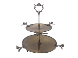 Soporte de pastel espaciador de pastel de metal para eventos de fiesta de boda y restaurante soporte de pastel de 2 niveles - Product Image 3