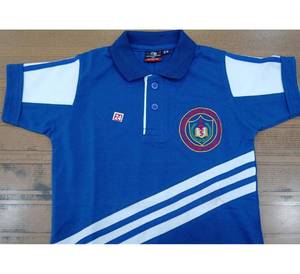 Camisetas con cuello en V de satén 100% algodón, con logo personalizado impreso, formales, antiarrugas, de corte holgado, para niños. - Product Image 1