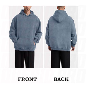 Sudadera con capucha extragrande y gruesa para hombre, estilo vintage con lavado ácido, forro polar de algodón suave, para parejas. - Product Image 3