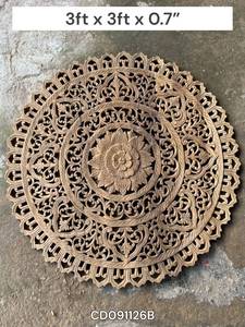 Paneles Decorativos de Pared Tailandeses Clásicos Grabados, Hechos a Mano, de Madera de Teca Ecológica de Alta Resistencia, 3 pies, Decoración para el Hogar - Product Image 2