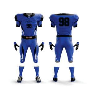 Uniforme de fútbol americano de 100% poliéster de diseño personalizado al por mayor de talla grande con mangas cortas transpirables - Product Image 2