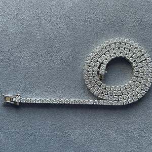 Iced Out Round Cut Moissanite Tennis Chain Necklace 925 Sterling <b>Silver</b> Single Row <b>Choker</b> - Product Image 3