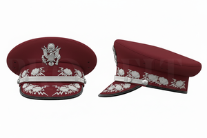 Vintage Style Embroidered Formal Uniform <b>Cap</b> Decorative Peak <b>Hat</b> with Metallic Badge Design for Costume & Collection Visor <b>Hats</b> - Product Image 5
