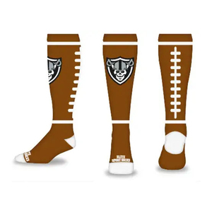 Calcetines de Béisbol Hasta la Rodilla Color Marrón con Logotipo de Calavera, Diseño Deportivo con Impresión Digital para Adultos, Calcetines Deportivos Personalizados para Hombre - Product Image 1