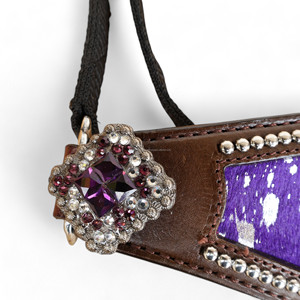 Licou de cheval personnalisé avec Rhinestone Jewelled Concho Decor cuir et PVC avec corde de plomb-OEM de Fabricant - Product Image 5