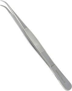 Stainless Steel Curved Tip Surgical Tweezers 15.2cm Manual Forceps CE Certified Dull <b>Mirror</b> Finish - Product Image 1