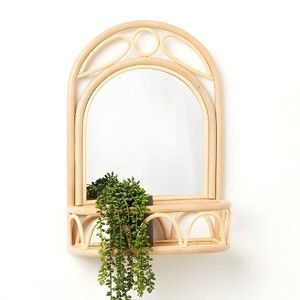 Top Supplier Bathroom <b>Mirror</b> With Shelf Rattan Mirrored Wall Shelves Handcrafted <b>Mirrors</b> by Vietnamese Artisans - Product Image 1