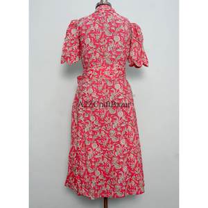 Robes maxi vintage pour femmes, coupe évasée, manches courtes, 100% coton, imprimé floral, robe ethnique et vêtements d'été respirants et confortables - Product Image 6