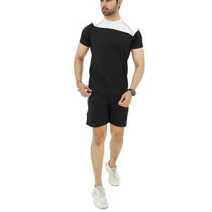 Ensemble T-shirt et short d'été en coton premium pour homme, léger, respirant, décontracté, avec personnalisation de la marque - Product Image 2