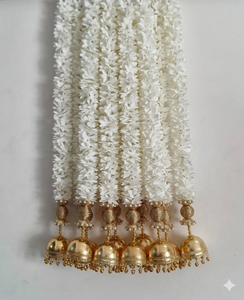 Guirnalda de Flores de Jazmín con Bola y Cúpula, Ghungroo, para Bodas, Inauguración de Casas, Langavoni, Mangalasnanam, Seemantham, Decoración Festiva - Product Image 4