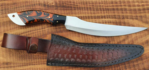 มีดแล่เนื้อปลาแบบสั่งทำพิเศษ Burraq ขนาด 10 นิ้ว ปลอดภัยสำหรับเครื่องล้างจาน ใบมีดสแตนเลส พร้อมปลอกหนัง ของขวัญ - Product Image 3