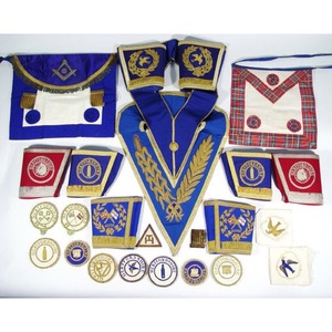 ผ้ากันเปื้อนมาสเตอร์เมสันบลูลอดจ์แบบพรีเมียมสั่งทำพิเศษ ผ้าฝ้ายสีขาวลายเป็ด พร้อมปักลายสี่เหลี่ยมและเข็มทิศ อุปกรณ์พิธีกรรมฟรีเมสัน OEM - Product Image 2