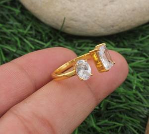 Women's Gold Plated Sterling Silver Simple Stackable <b>Thin</b> Band Minimalist Wedding <b>Ring</b> Tarnish Resistant Jewelry - Product Image 2