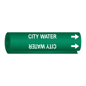 Marqueur de tuyau flexible haute performance Brady CITY WATER pour les conduites d'eau industrielles et commerciales - Product Image 2