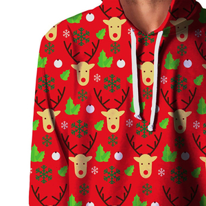 Sweat-shirts à capuche personnalisés écologiques avec impression numérique, pulls de Noël pour l'automne, pour hommes - Product Image 4