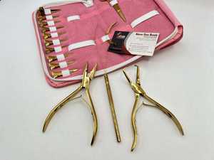 Kit de Herramientas para Extensiones de Cabello de Acero Inoxidable Chapado en Oro al por Mayor con Estuche Rosa, Alicates para Extensiones de Cabello de Alta Calidad con Logotipo Personalizado - Product Image 3