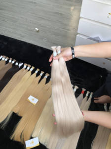 Extensions de Cheveux Humains Vierges Non-Remy du Vietnam de Haute Qualité, 100% Naturels, en Vrac, Couleur Unie, Texture Lisse, 100g, Meilleur Prix, Vente en Gros, MOQ 1 Cheveu - Product Image 6