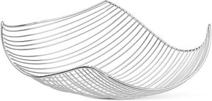 ตะกร้าใส่ผลไม้สแตนเลสสีเงินโครเมียมทันสมัยสำหรับตกแต่งเคาน์เตอร์ - Product Image 3