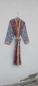Wholesale Indian Cotton Print Kantha Quilted Kimono Style Sleepwear Handmade Maxi Gown Dress Women Bathrobe Indian Cotton Kimono - Product Image 4