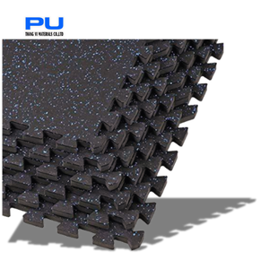 Baldosas de enclavamiento de suelo de goma de gimnasio de alta densidad antideslizantes desconcertantes de EPDM resistentes a la venta - Product Image 6