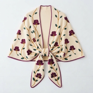 Ponchos de Lana de Cachemira Sólidos y Elegantes para Mujer, Capas Tejidas, Chales de Pashmina, Bufandas Multifuncionales - Product Image 3