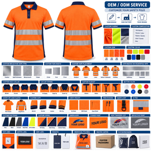 Polo de travail personnalisé en maille souple respirante pour la construction, uniforme de chantier léger, vêtements personnalisés en maille, usine de confection. - Product Image 6