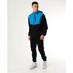 Ensemble de survêtement bleu pour homme, vêtements de sport, jogging, ensemble deux pièces, survêtement uni - Product Image 1