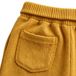 <b>Men</b> Mustard Jogger Sweatpants Elastic Waist Drawstring Pocket <b>Cuffed</b> Ankle Casual Fleece Track Pants Custom Color OEM Supplier - Product Image 6