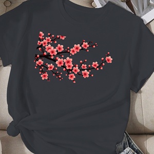 Camiseta cómoda para mujer con diseño de flor de cerezo de Asia oriental de montaña - Product Image 4