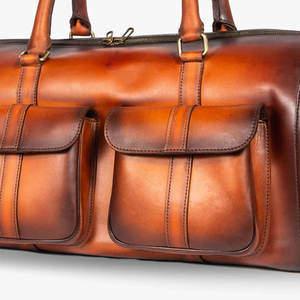 Bolsa de Viaje de Piel Sintética PU, Impermeable, para Fin de Semana, Portátil, Tipo Duffel - Product Image 5