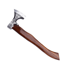 Handmade <b>Axe</b> Carbon Steel Blade Wood <b>Handle</b> With Leather Sheath Outdoor <b>Axe</b> Custom <b>Axe</b> - Product Image 3