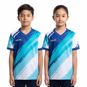 Camiseta Deportiva Sublimada con Cuello en V para Niños y Niñas, Personalizada con el Logotipo del Equipo, Ropa Deportiva Informal, Proveedor de Ropa al por Mayor - Product Image 1