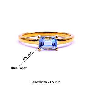 แหวนเงินแท้ 925 ชุบทอง ประดับบลูโทแพซ สำหรับทุกเพศ - Product Image 2