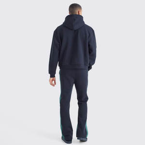 Nouvel ensemble de survêtement polaire 2-en-1 élégant pour homme, coupe régulière, respirant, écologique, coupe-vent, décontracté, uni, pour le jogging hivernal - Product Image 2