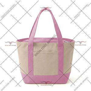 Canvas Tote Bag with Dual Shoulder Straps Front Utility Pocket Reusable Shopping Travel <b>Handbag</b> Custom Logo OEM ODM Wholesale - Product Image 6