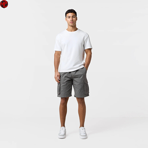 Pantalones Cortos Cargo Grises para Hombre, Pantalones Cortos de Trabajo Utilitarios con Múltiples Bolsillos, Ropa Casual de Verano, Pantalones Cortos Cargo para Hombre con Bolsillos Utilitarios, MOQ Bajo - Product Image 2