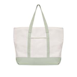 <b>Canvas</b> <b>Tote</b> Bag Solid Color Minimalist Style Open Top Daily Use All Seasons Women's Shoulder Bag Gray Trim - Product Image 5