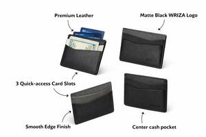 WRIZA Genuine Leather Compact 3 Inch <b>Card</b> <b>Holder</b> Sleek Minimalist Wallet Durable 30MM Thick <b>Slim</b> Design for Men and Women - Product Image 5