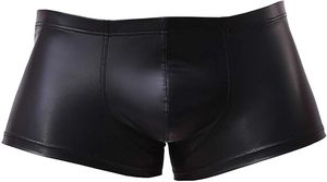 Shorts en cuir décontractés pour hommes, coupe ajustée, taille élastique, décoration boutonnée en toile, personnalisable - Product Image 2