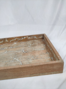 Bandeja de madera artesanal para servir y decorar, bandeja de madera natural duradera y elegante, ideal para la cocina, comedor, artesanías de madera - Product Image 5