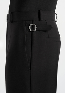 Pantalones Casuales Negros de Pierna Recta para Hombre, Algodón de Peso Medio, Antiarrugas, Frente Plano, Cintura Elástica, Bolsillos Laterales, para Invierno/Primavera - Product Image 6