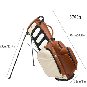 Luxury handmade genuine leather <b>golf</b> bag for professional golfers high capacity travel <b>golf</b> bag with multiple pockets - Product Image 2
