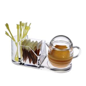 Clear Acrylic Plastic Kitchen Milk and <b>Sugar</b> Storage Set with Modern Multifunction Design - Product Image 2