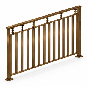 Rampe d'escalier classique en métal bronze avec balustres carrés pour intérieurs résidentiels et hôteliers élégants - Product Image 3