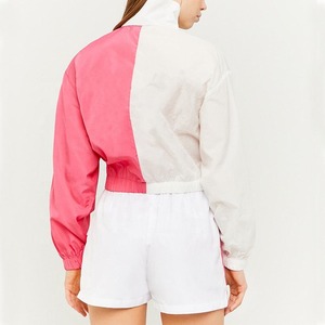 Veste sportive pour femme à blocs de couleur, manches longues, col montant, fermeture éclair, respirante, en polyester, style printemps-été - Product Image 4