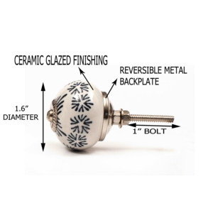 Boutons de meuble en céramique traditionnels, motif noir et blanc, écologiques, antirouille, poignées de tiroir de cuisine durables, pour armoire et meubles - Product Image 4