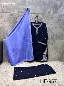 Conjunto de Traje Plazzo y Dupatta de Chifón con Bordado Multihilo de Algodón a Buen Precio, Listo para Usar, Proveedor Mundial - Product Image 4