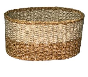 Panier de rangement rond fait main en jonc de mer Panier cylindrique décoratif polyvalent pour la maison - Product Image 1